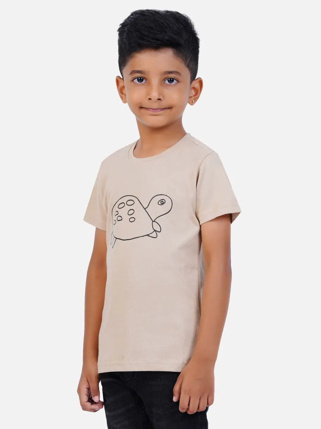 Cotton Printed T-shirt for Boy and Girl - Tortoise