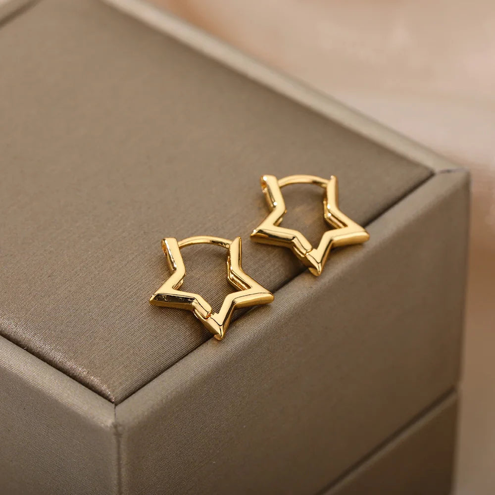 Minimalist Star Hoop Earrings for Everyday Elegance
