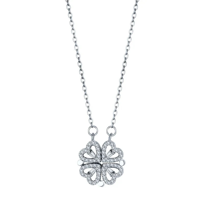 Four-Leaf Clover Hearts Necklace