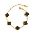 Black Four Leaf Clover Bracelet