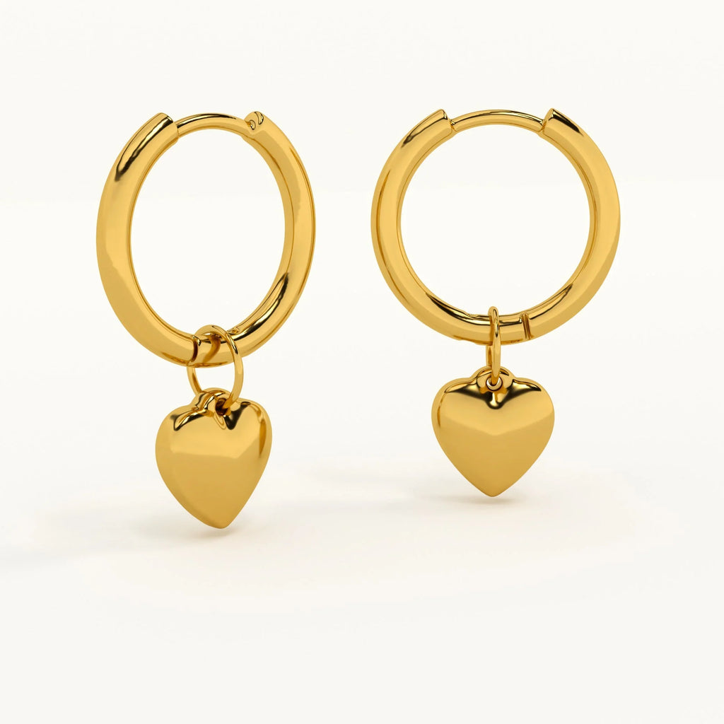 Small Heart Hoop Earrings sori style